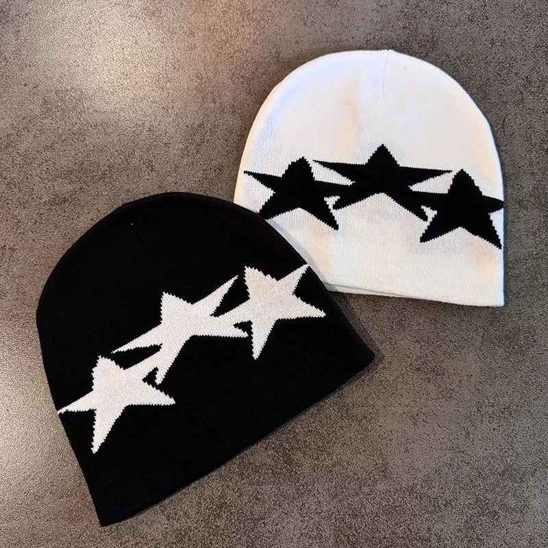 Y2K Triple Star Pentagram Beanie
