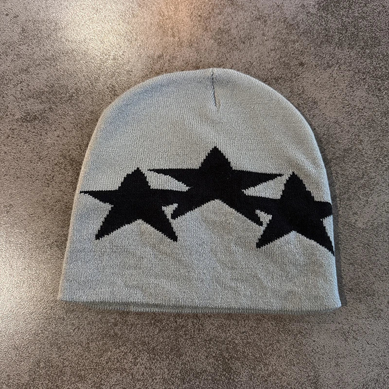 Y2K Triple Star Pentagram Beanie