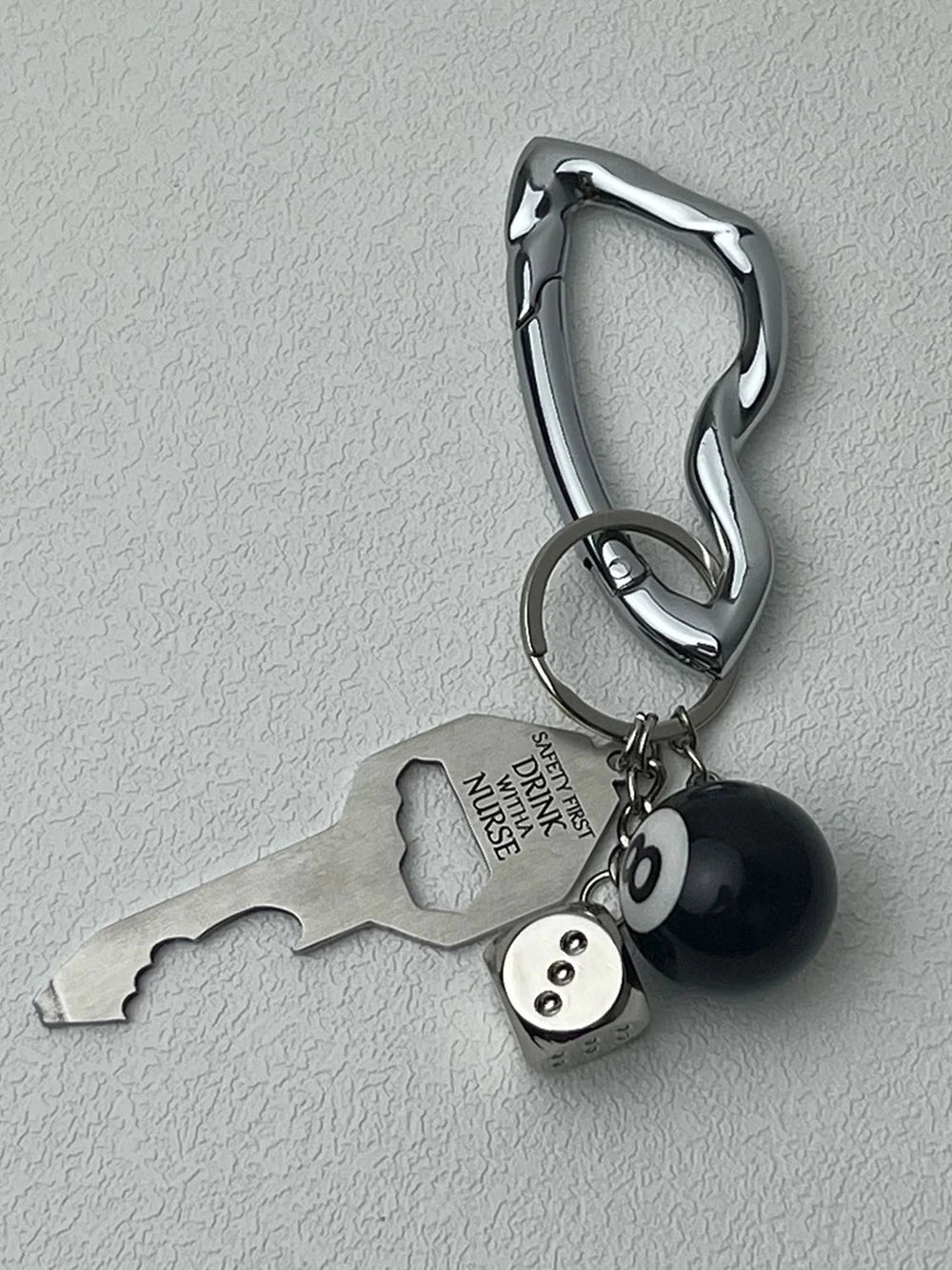 Y2K Twisted Metal Carabiner Keychain