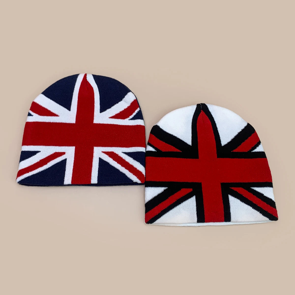 Y2K Union Jack Graphic Beanie