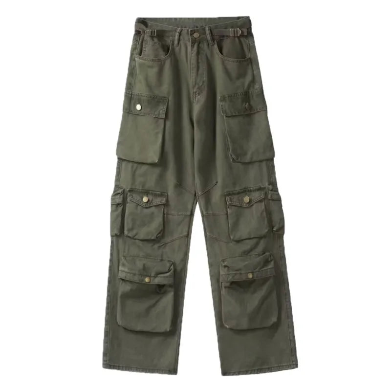 Y2K Utility Style Baggy Low Waist Cargo Trousers