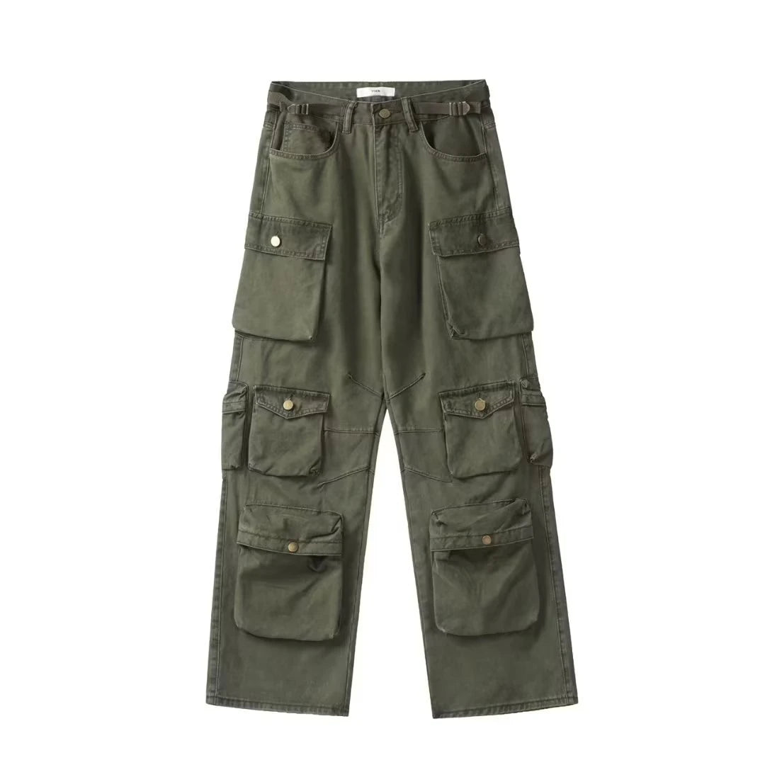 Y2K Utility Style Baggy Low Waist Cargo Trousers