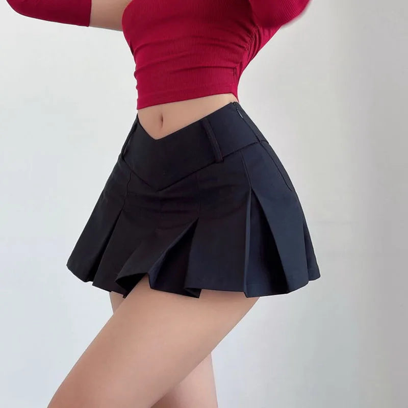 Y2K V Waist Mini Skirt