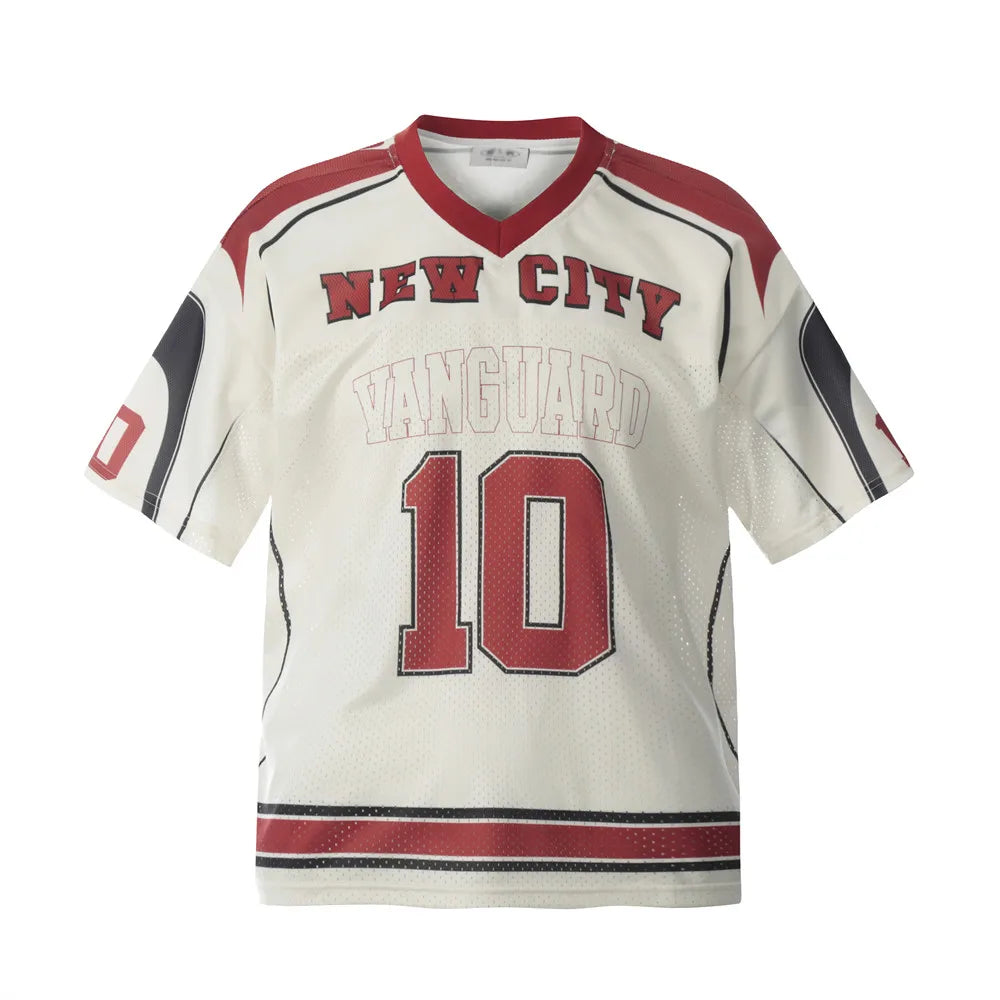 Y2K "Vanguard" Celebratory Mesh Football Jersey