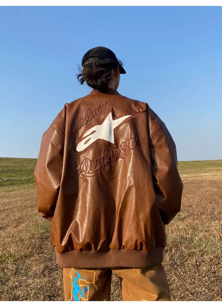 Y2K Vintage Astar Moto Leather Jacket