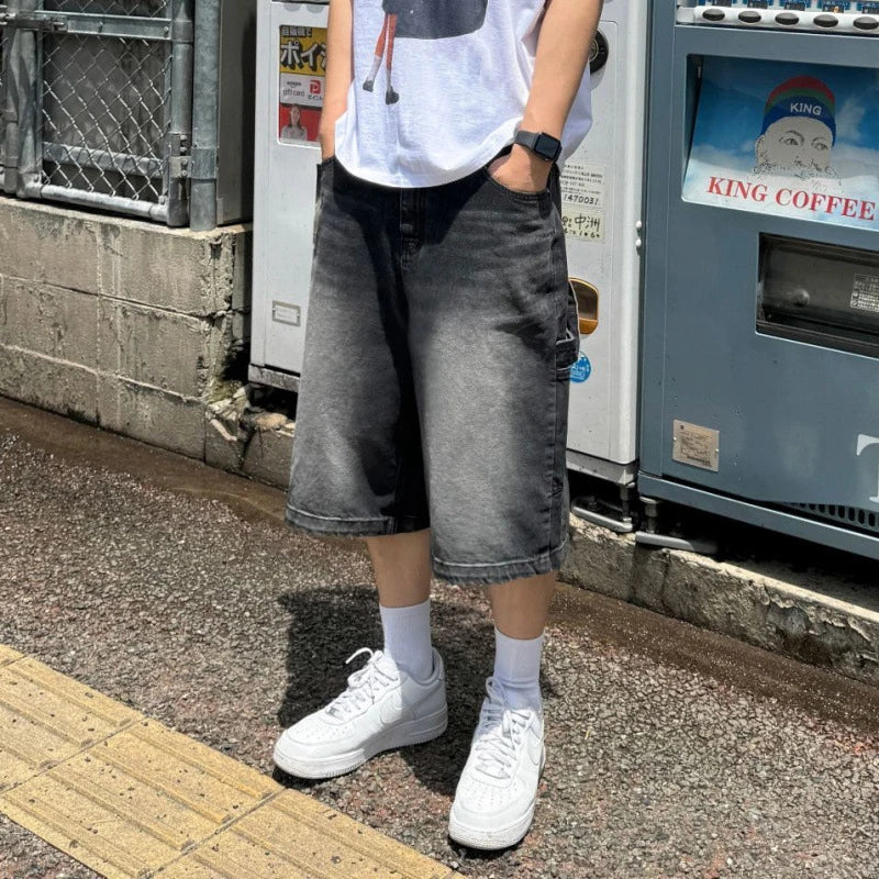Y2K Vintage Black Wash Mens Denim Shorts Jorts