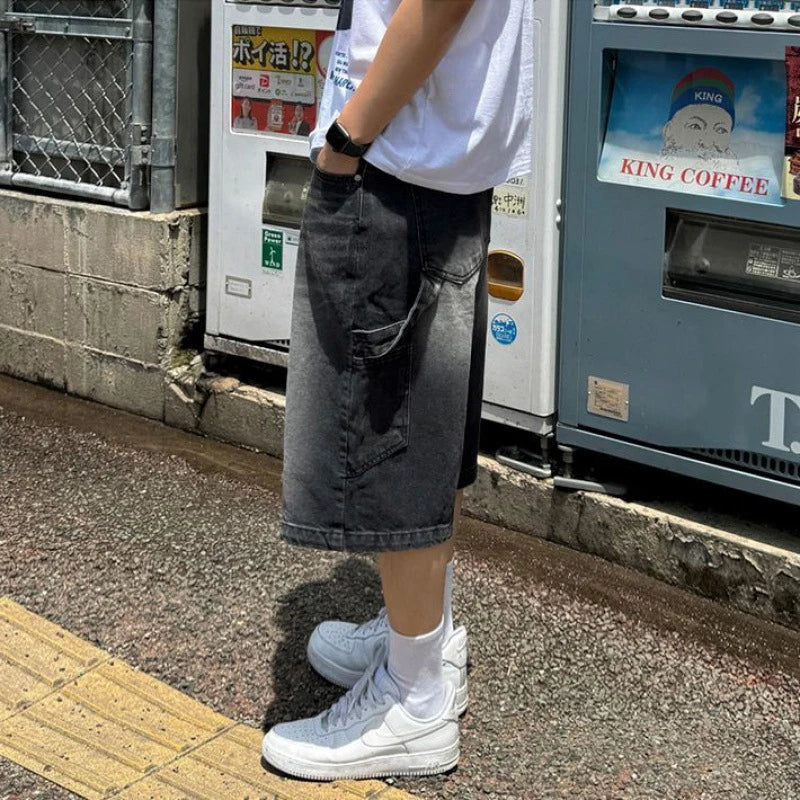 Y2K Vintage Black Wash Mens Denim Shorts Jorts