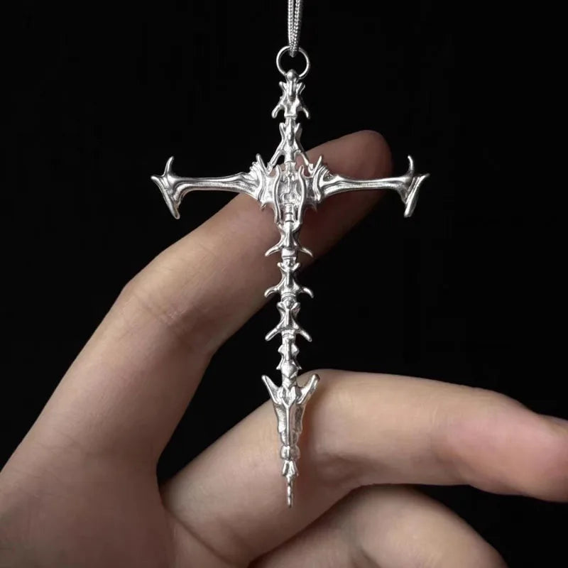 Y2K Vintage Cross Pendant Goth Necklace