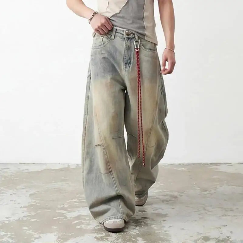 Y2K Vintage Dirty Washed Baggy Wide Leg Barrel Jeans
