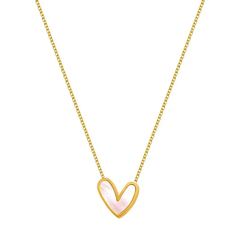 Y2K Vintage Elegant Abstract Love Heart Pendant Necklace