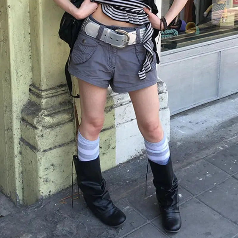 Y2K Vintage High Waist Cargo Shorts