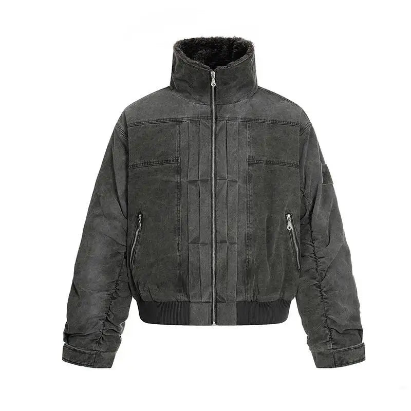 Y2K Vintage Mens Fleece Lined Padded Coat Jacket