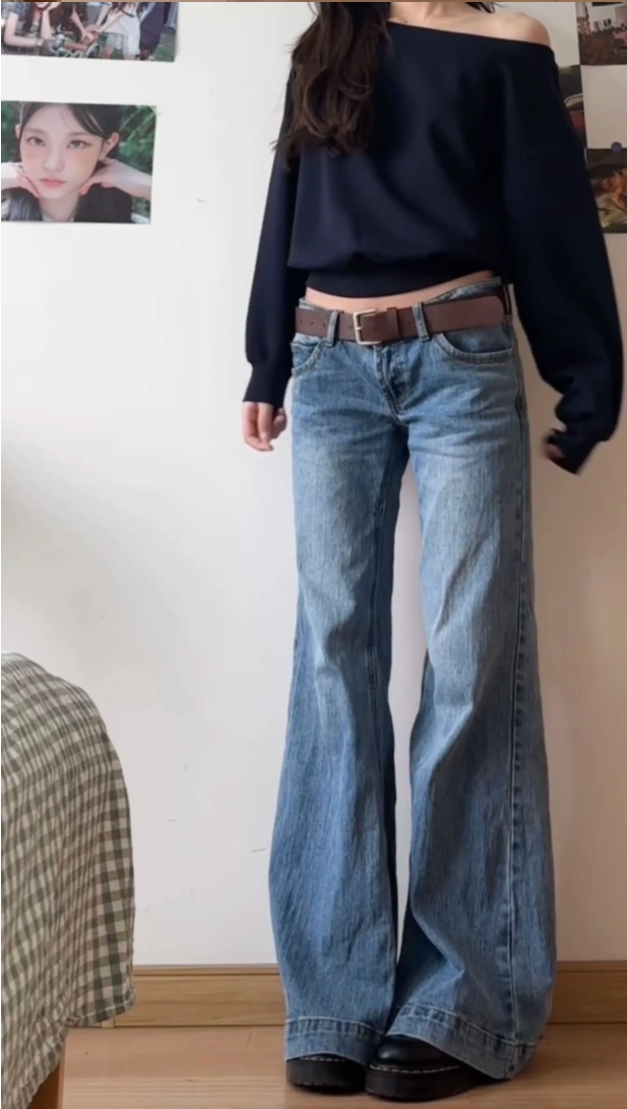 Y2K Vintage Old Money Baggy Flared Jean