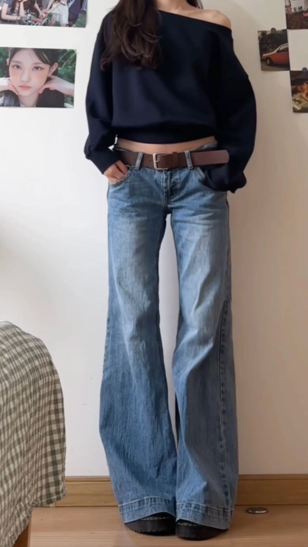 Y2K Vintage Old Money Baggy Flared Jean