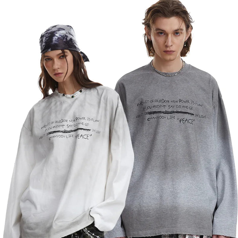 Y2K Vintage Oversized Long Sleeve Top
