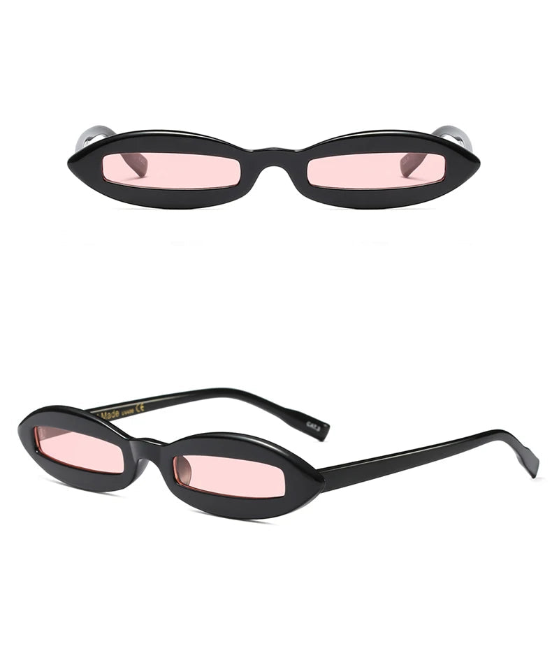 Y2K Vintage Retro Small Oval Futuristic Sunglasses