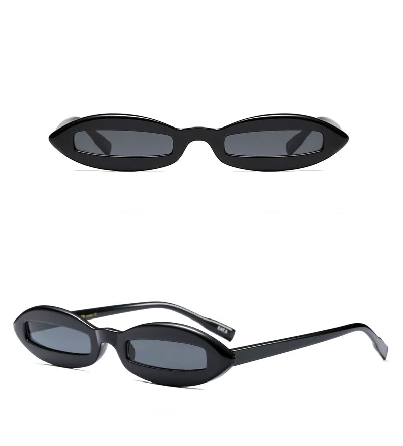 Y2K Vintage Retro Small Oval Futuristic Sunglasses