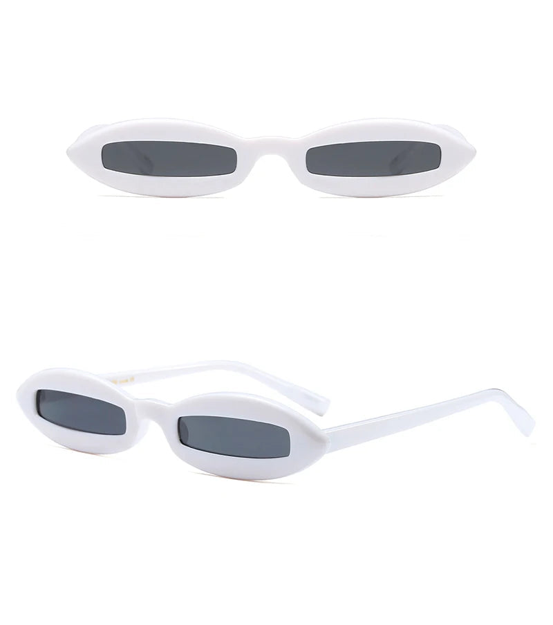 Y2K Vintage Retro Small Oval Futuristic Sunglasses