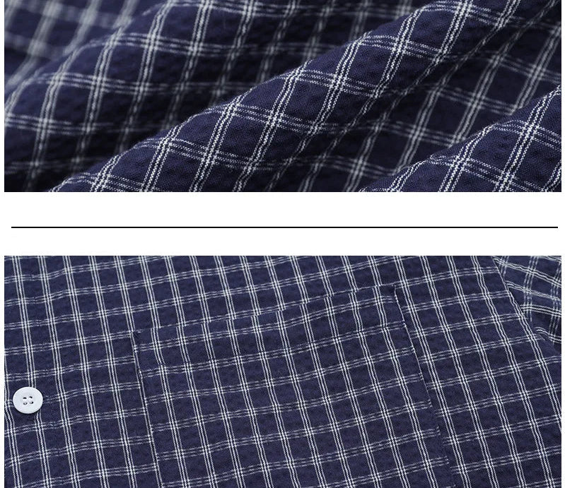 Y2K Vintage Style Plaid Short Sleeved Thin Cotton Shirt