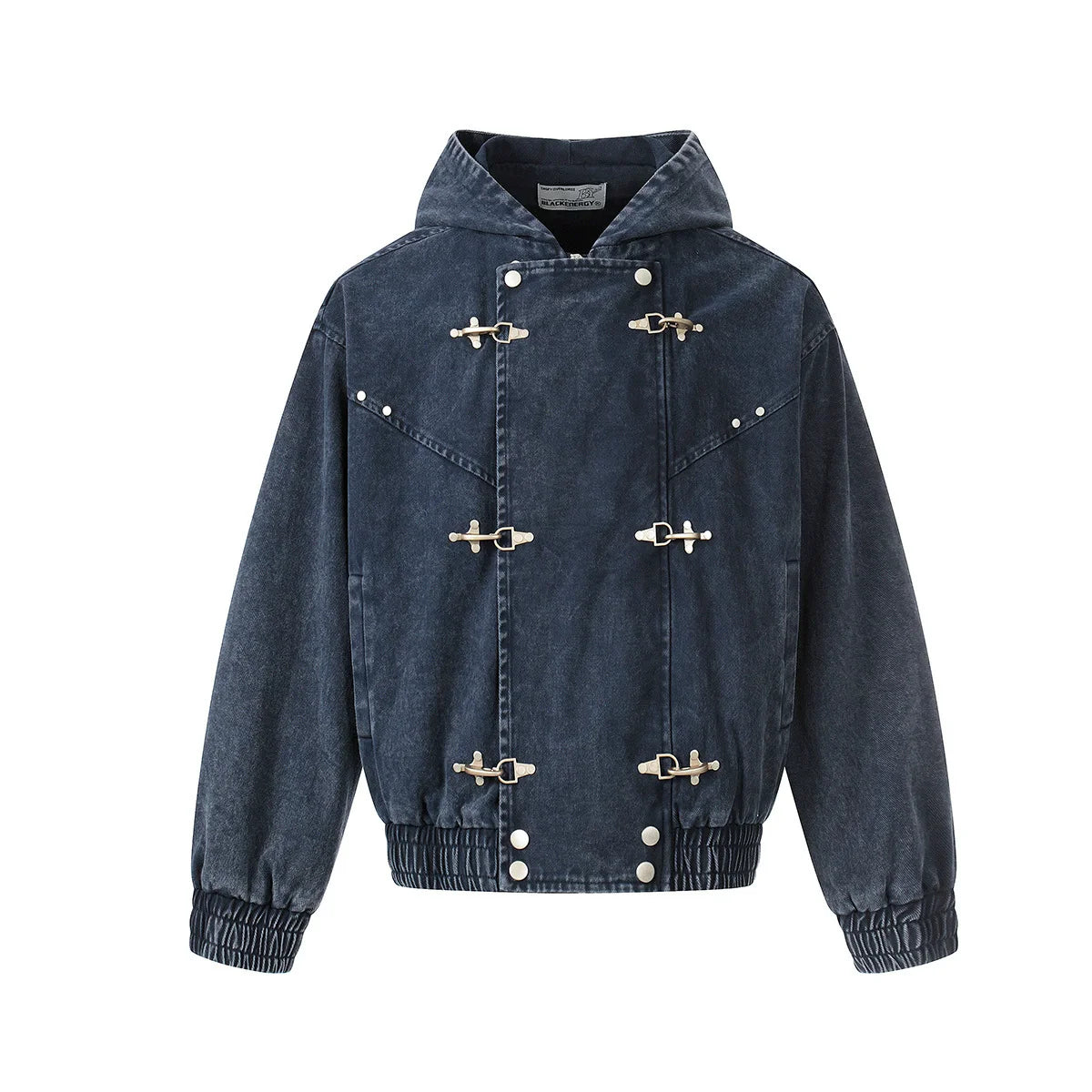 Y2K Vintage Washed Airplane Clip Denim Jacket Coat