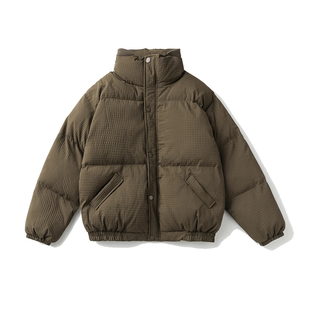 Y2K Waffle Style Padded Puffer Jacket Coat