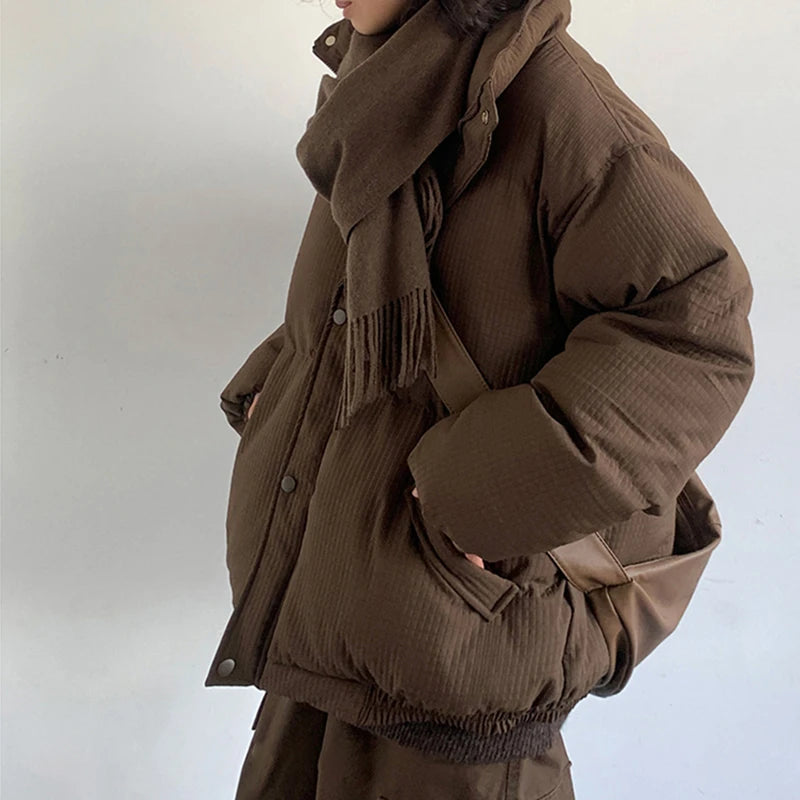 Y2K Waffle Style Padded Puffer Jacket Coat