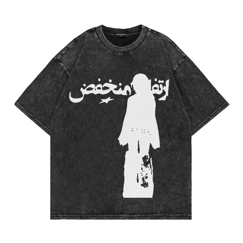 Y2K Washed Faded Graphic T Shirt
