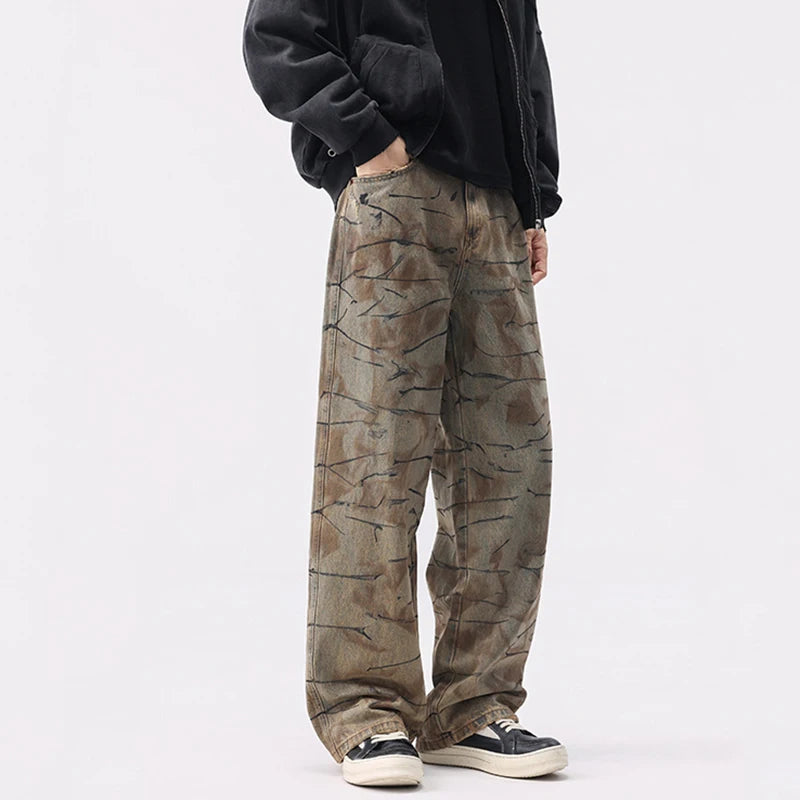 Y2K Washing Mud Contrast Colour Denim Jeans