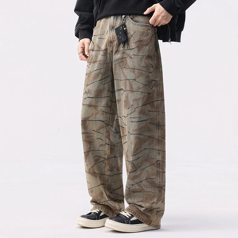 Y2K Washing Mud Contrast Colour Denim Jeans