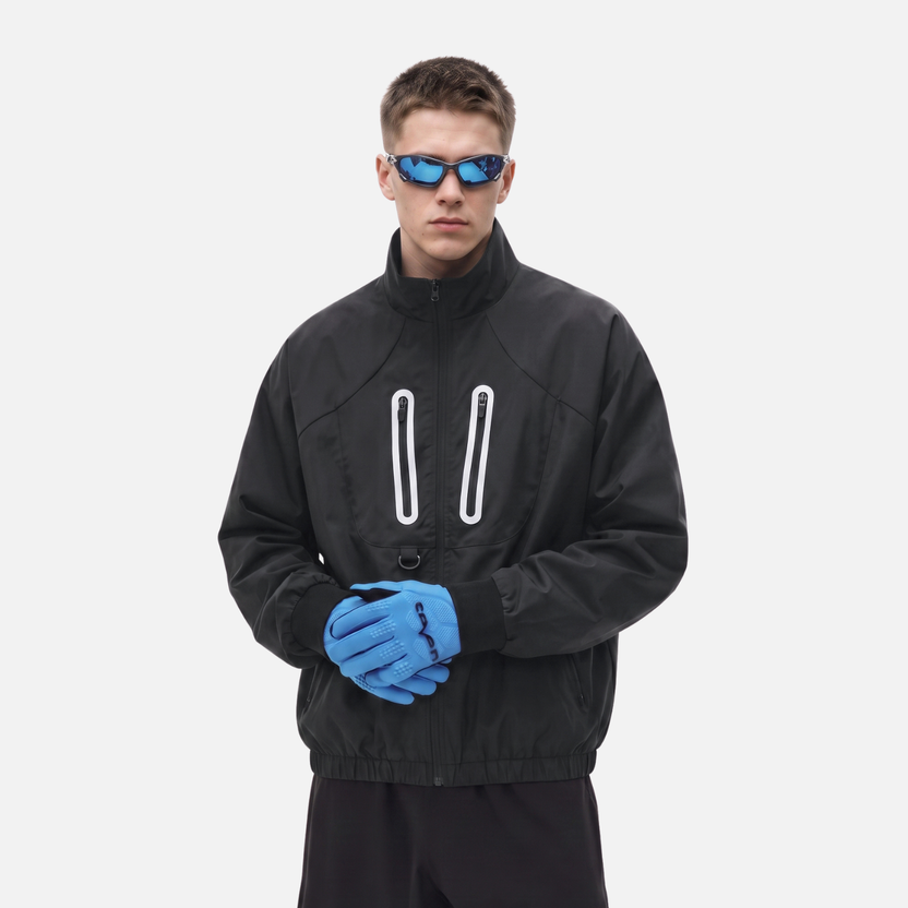 Y2K Water Resistant Outdoor Reflective Zipper Windbreaker Jacket Coat