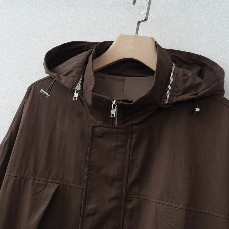Y2K Waterproof Adjustable Long Windbreaker Jacket Coat