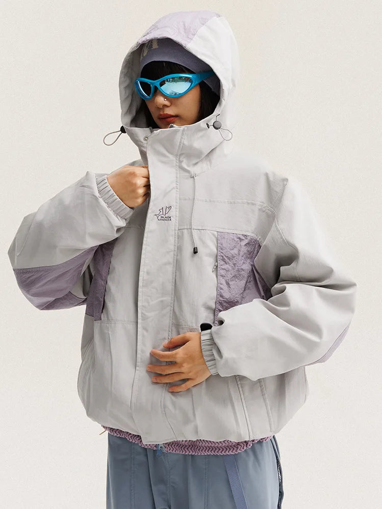 Y2K Waterproof Nylon Track Cargo Windbreaker Jacket