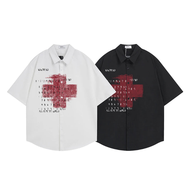 Y2K "Whats the Meaning" Graphic Print Short Sleeve Shirt
