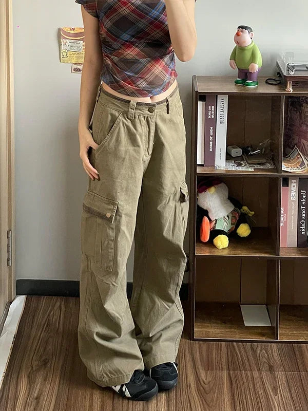 Y2K Wide Leg Cargo Work Trousers