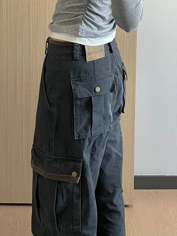 Y2K Wide Leg Cargo Work Trousers