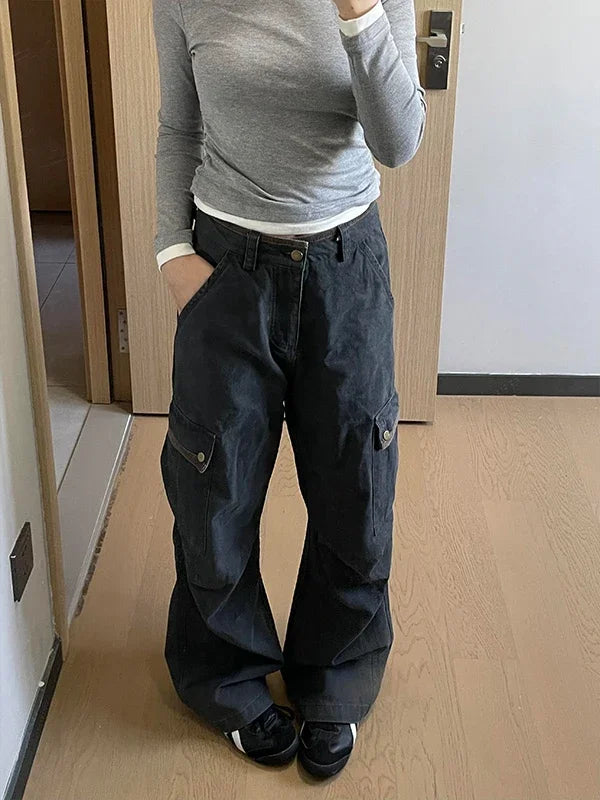 Y2K Wide Leg Cargo Work Trousers