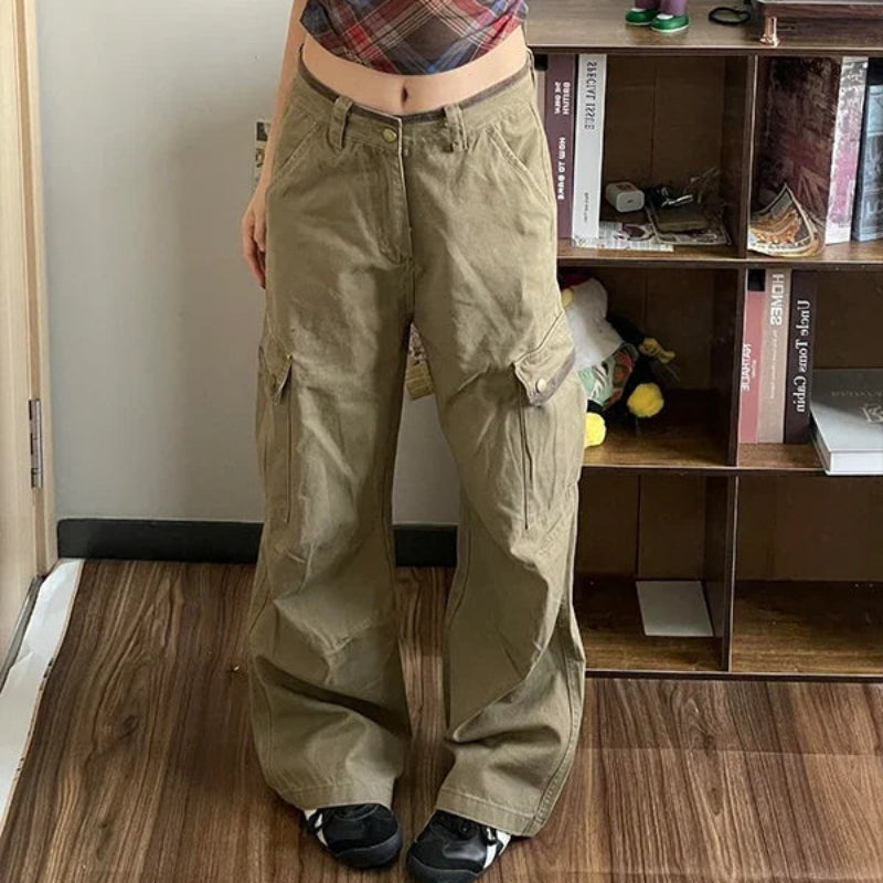 Y2K Wide Leg Cargo Work Trousers