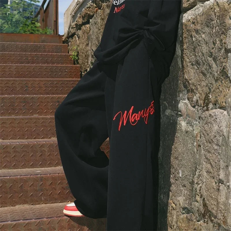 Y2K Wide Leg Embroidered Baggy Sweatpant Joggers