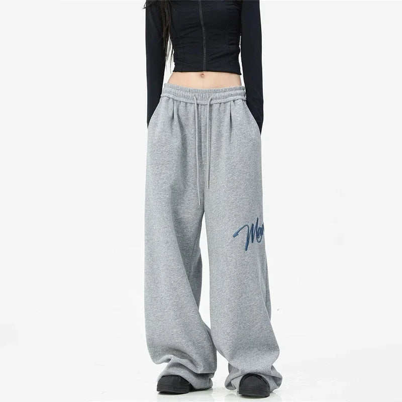 Y2K Wide Leg Embroidered Baggy Sweatpant Joggers