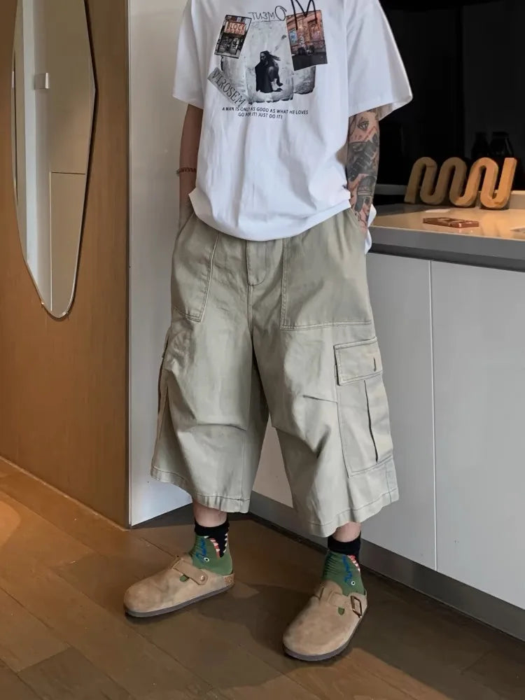 Y2K Wide Leg Vintage Cargo Jorts Shorts