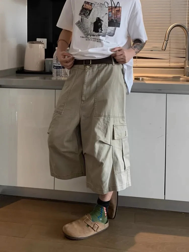 Y2K Wide Leg Vintage Cargo Jorts Shorts