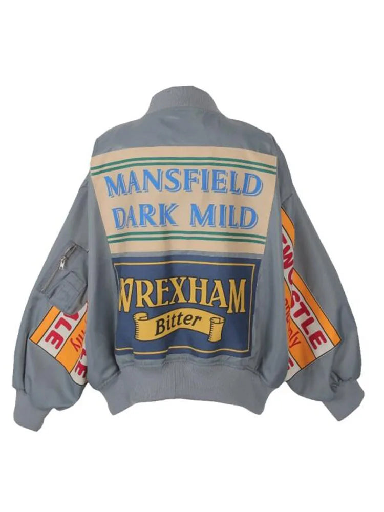 Y2K Windbreaker Coat Patch Design Jacket