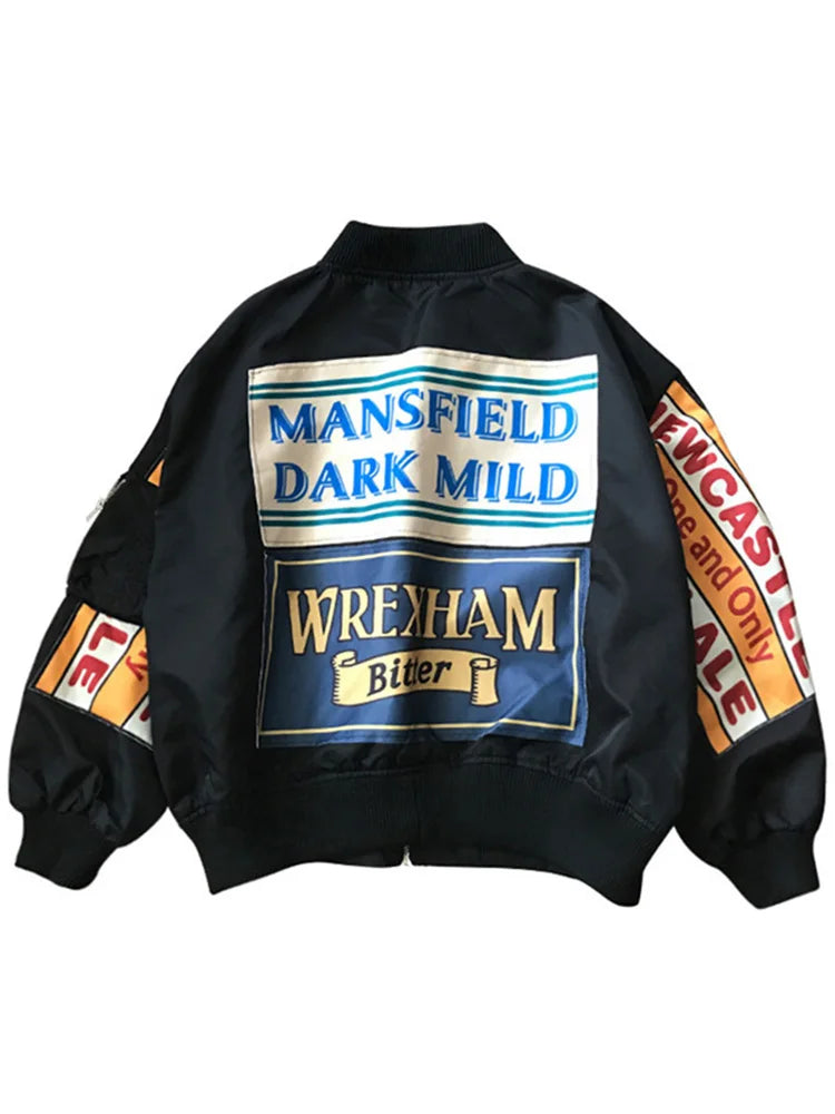 Y2K Windbreaker Coat Patch Design Jacket