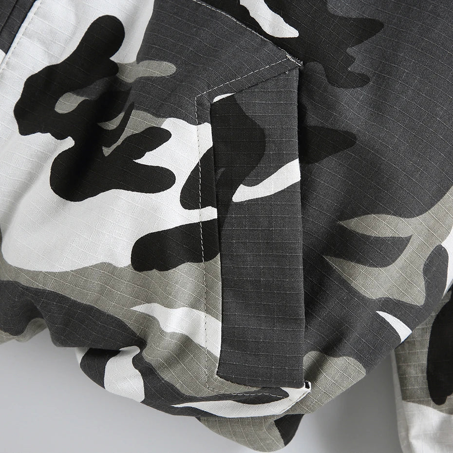 Y2K Winter Camo Hooded Jacket Coat