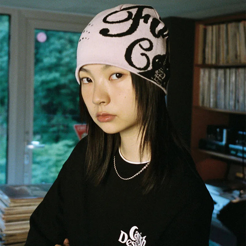 Y2K Winter Wish Graphic Beanie