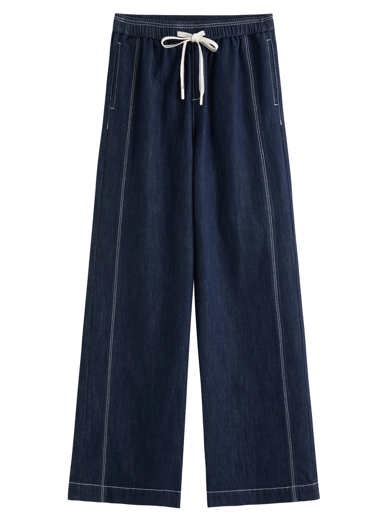 Y2K Womens Contrast Topstitching Straight Leg Jeans
