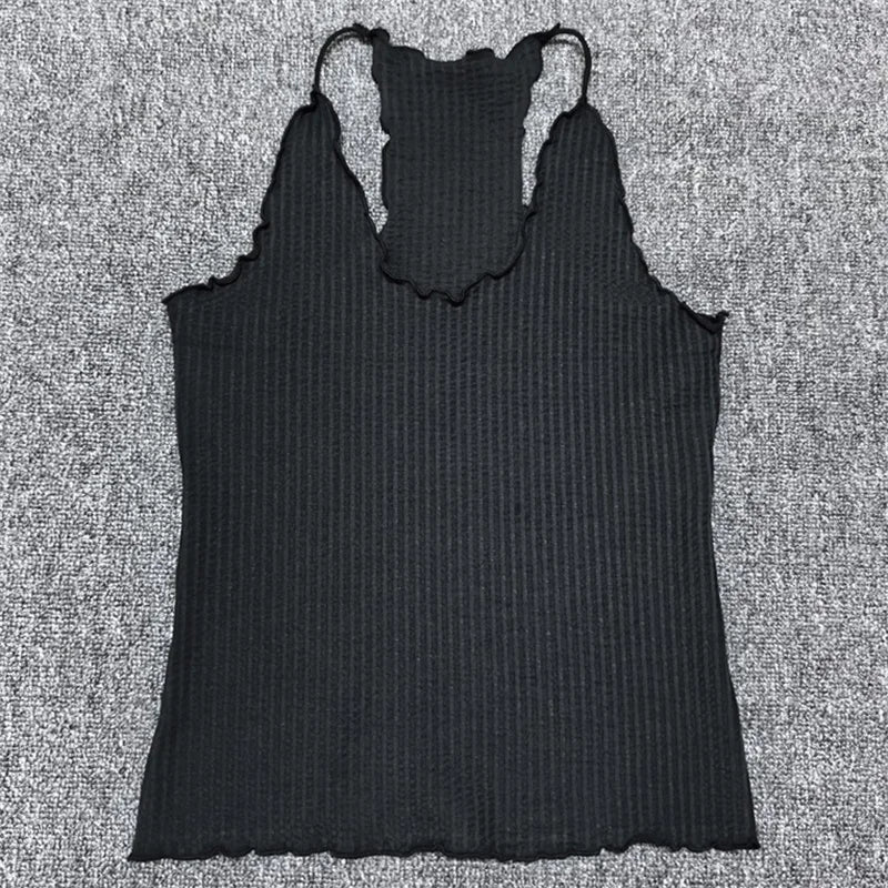 Y2K Womens Elastic Slim Fit V Neck Crop Top