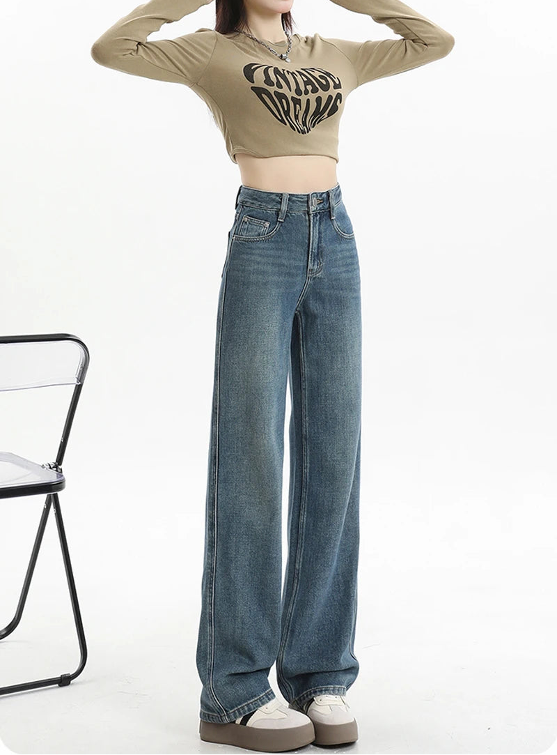Y2K Womens Fleece Lined Denim Jeans