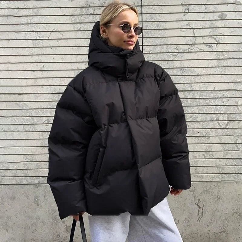 Y2K Womens Hooded Puffer Jacket Coat