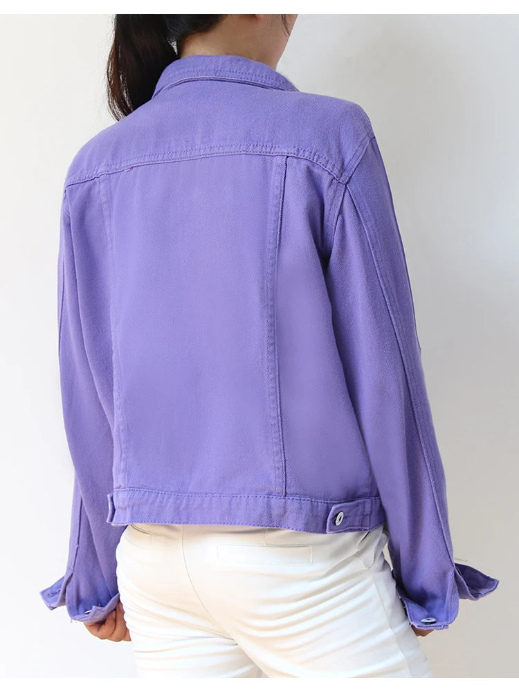 Y2K Womens Purple Denim Jacket